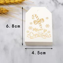 50pcs Merry Christmas Gift Tags Red White Paper Cards Labels Xmas New Year Party Bags Boxes Packaging Hang Tag Navidad Supplies