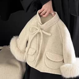 Girl's Woolen Small Fragrant Style Set Autumn And Winter 2026 New Children's Clothing Western-style Woolen Two-piece Set