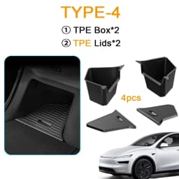 1:1 Official Design Trunk Storage Bins For Tesla Model Y Juniper 2025 Trunk Organizer Trunk Side Storage Box Travel Accessories