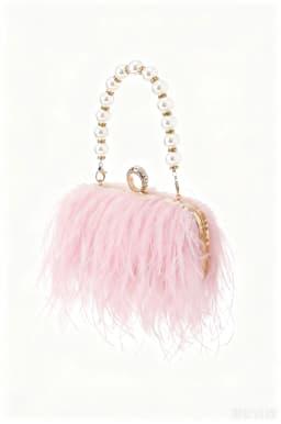 Luxury Real Ostrich Feathers Handbag Pearl Tassel Evening Bags Women's Pouch Purse Pink Green Diamond Clutch Party Messenger Bag