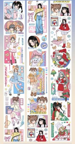1 Loop Pet Washi Tape Sample Many Designs Wild Sunflower, Silent Corona, Pup of The Sands, Fallen Sacred Domain