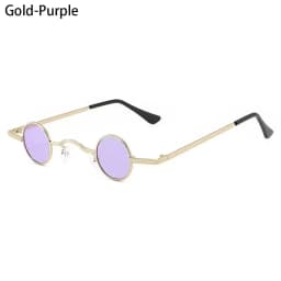 Vintage Rock Punk Man Sunglasses Classic Small Round Sunglasses Women Wide Bridge Metal Frame Black lens Driving Eyewear