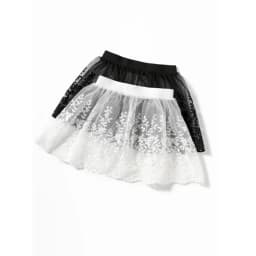 Women Skirt Extender with Lace Hem 2024 Spring Autumn Layering Fake Tops Hemline Flower Embroidery Mini Skirt Black White