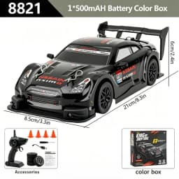 2.4G Remote Control Racing Car 1:24 Scale 4WD High Speed Drift RC Car 20KM/H Replaceable Tires Electric Hobby Toy for Boys Gifts