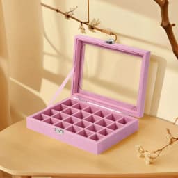 New Transparent Window Large Capacity 24 Grid Jewelry Storage Box, Simple And High-end Ring Necklace Jewelry Storage Display Box