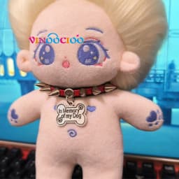 20cm Cotton Doll Accessories Choker Devil Eyes Necklace Leather Belt Waistband with Weapons Punk Style Cotton Doll Accessories