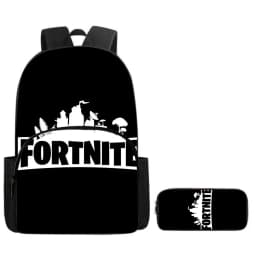 Fortnite Cartoon 2-Piece Set Backpack with Front Pocket Pencil Case Unisex Large Capacity School Bag Ages 5-8