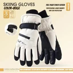 Thermal Winter Cycling Gloves Non-Slip Touch Screen Ski Gloves Men's Women's Waterproof Warm Snowboard Accessories with Pocket