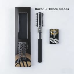 Professional Double Edge Thinning Razor for Hair Styling Stainless Steel Barber Razor with Blades for Men Women Salon Home Use
