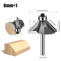 1pc 6mm 12mm Shank 45 Degree Bevel Router Bit Woodworking Milling Router Bit Trimming Machine Carving Router Bit