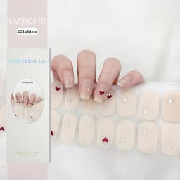 16/20/22Tips Semi-Cured Gel Nail Patch Adhesive Sliders Long Lasting Full Gel Nail Stickers DIY Manicure Harden In UV Lamp Need