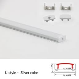 2-30Pcs/lot LED Aluminum Profile 0.5m/pcs U/V/W Shape Corner For 5050 2835 LED Strip Bar Lamp Channel Holder White/Black Cover