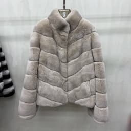 New High Quality Real Natural Rex Rabbit Fur Coat for Women Long Sleeves Luxury Fur Coat Thick Warm Outerwear Female Jackets