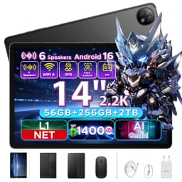 DOOGEE U14 2 in 1 WIFI Tablet PC Gemini Ai 14 Inch 2.2K Incell Screen 14000mAh Battery 56GB RAM (8+48) 256GB ROM 16MP Main Camera Widevine L1 Supports Smart Tablets