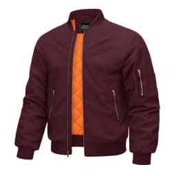 MAGCOMSEN Jacket Men Warm Zip Up Winter Padded Coat Casual Baseball Jackets Pilot Windbreaker Varsity Jackets
