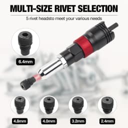 Home Cordless Riveting Machine Kit 2.4mm/3.2mm/4.0mm/4.8mm/6.4mm Insert Nut Riveting Tools Industrial Insert Nut Pull Rivet Tool