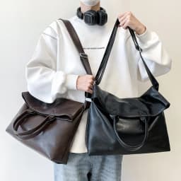 Designer Style Men's Commuting File Bag Hand-Held Briefcase Multifunctional Large Capacity Versatile Tote Bag Crossbody Bag