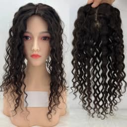 Hand Made 100% Human Hair Topper Full Swiss Lace | Airy Cap Clip-in Hair Extensions | Body Wave Dropshipping