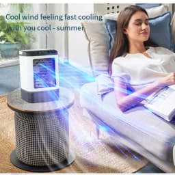USB Portable Air Conditioner Fan Mini 3 Gears Home Desktop Cooling Fan LED Night Lamp Air Cooler for Room Office Camping 선풍기