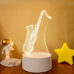 New 3d Illusion Baby Night Light Musical Note Hologram Nightlight for Home Decoration Usb Lamp Musical Souven warm white lights
