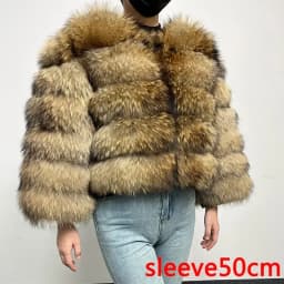 2026 Real Fox Fur Coat Women Winter Warm Luxury Natural Raccoon Fur Jacket Detachable Sleeves Female Vest Furry Coats