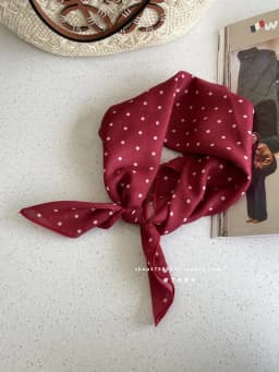 Cotton and Linen Square Towel Floral Polka Dot Scarf Literary Mori Headscarf Headband Bag Strap Female Japanese Korean Popular