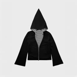 Aesthetics Harajuku Dark Gothic Loose Zipper Sweatshirt Front Back Wearing Black White Stripes vintage Men Women Couples Hoodies