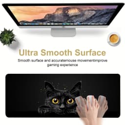 Kawaii Black Kitten Mouse Pad Large Cute Game Keyboard Mat XxL Computers Accessories Table Pad Girl Home Bedrooms Carpet Mats