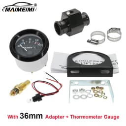 40-120 Celsius Car 52mm Water Temperature Gauge with Adaptor Joint Pipe Radiator 1/8NPT Sensor Racing Water Tank Level Indicator
