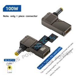 100W Type C Fast Charging Adapter Connector Dc Plug USB C to Universal Laptop Charger Converter for Lenovo Hp Dell Asus Acer