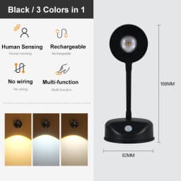 GGbingo Wall Light LED Motion Sensor Spotlight USB Rechargeable Wireless Dimmable Wall Lamp for Artwork Paintings Picture Light