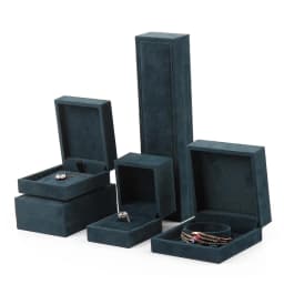Good Quality Wholesale Velvet Jewellery Packaging Boxes Ring Pendant Necklace Bracelet Jewelry Gift Display Case