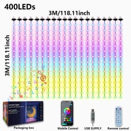 Christmas Gifts!! Smart Curtain Lights with APP Control Music Mode IP65 Waterproof Outdoor Christmas Lights Home Decor