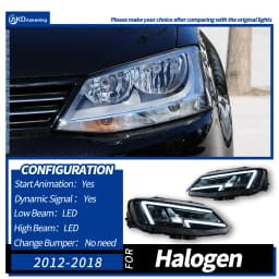 AKD Head Lamp for VW Jetta Sagitar MK6 LED Headlight 2011-2018 Headlights MK6 DRL Turn Signal High Beam Angel Eye Projector