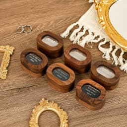 Personalized Oval Walnut Wood Ring Box Velvet Liner Custom Laser Engraved Color Print Wedding Proposal Ring Bearer Gift for Her