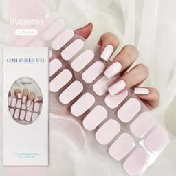 16/20/22Tips Semi-Cured Gel Nail Patch Adhesive Sliders Long Lasting Full Gel Nail Stickers DIY Manicure Harden In UV Lamp Need