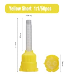 50/100PCS Dental Mixing Tips 1:1 Dental Silicone Tips Printing Gun Mixing Tips Dental Materials Dental Supplies Mixing Tube