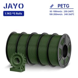 JAYO 5Rolls PETG Filament 1.75MM 1.1KG/Roll 3D Printer Filament PETG High Toughness for FDM 3D Printing Material
