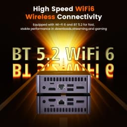 PELADN WO7 Mini PC AMD Ryzen 7 7735U (8C/16T, up to 4.75Ghz) 16GB DDR5+1TB SSD WiFi6 BT5.2 Quadruple-Display Mini Computer