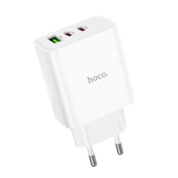 HOCO C126A PD40W Dual USB C Fast Charging Adapter For iPhone 17/16/15 Pro Max PD QC3.0 Wall Travel Phone Charger For Samsung S23