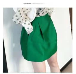 High Waist A-Line Skirt Half-length Elegant Style Commute Polyester Blend Hand Ironed Pleats Spring Collection Women's Fashion