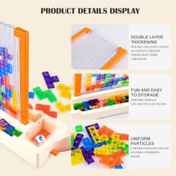 3D Blocks Puzzle Toys, DIY Intelligent Colorful Plastic Blocks Game Transparent Brain Teaser Toy for 8+ Boys and Girls