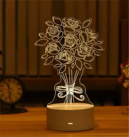 Wedding Birthday Gift Love 3D Acrylic Neon Sign USB Led Lamp Children's Night Lights Table Lamp Valentines Day Bedside Lamp