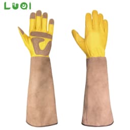 Long Garden Gloves for Gardening Work, Cowhide Material Durable, Thorn-Proof & Cut-Resistant | Not Suitable for Welding