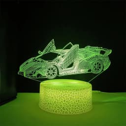 Race Car Night Light for Boys LED 3D Illusion Lamp 16 Colors Remote Bedroom Decoration Bedside Lamp Christmas Birthday Gift Kids