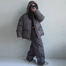 Puffer Women's Two Piece Set Winter Thick Outerwear High Waist Puffer Long Pants Thickened Version Winter Wear 2026 New Arrival
