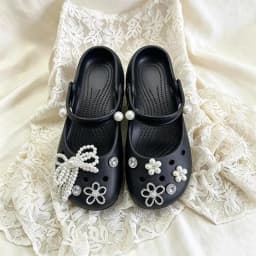 Luxury Pearl Chain Flower Ballet Clogs Accessories Summer 2026 Elegant Rhinestore DIY Shoes Charms Set Women Shoes Decorations