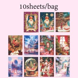 10 Sheets/Bag Dreamy Fairy Tale Theme Background Stickers, Fit for DIY, Scrapbook, Phone Case, Notebook & More Decorations