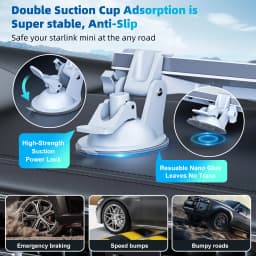 4 Suction Cups and 2 Brackets For Starlink Mini Mount Suction Cup Car Sunroof Suction Mounting Bracket for RVs Boats Glass Roof