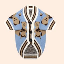 Dog Sweaters for Small Dogs Cute Bear Cardigan Pet Coat Autumn Winter Striped Puppy Clothes Dog Warm Knitted Jacket Dog Pullover